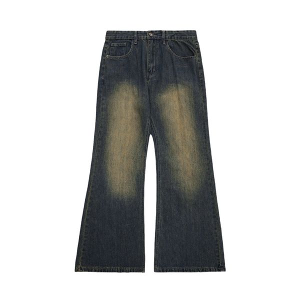 Men's Vintage Washed Loose-Fit Jeans – High-Rise Straight Leg With Slight Flare (Light Blue, Light Gray, Rust, XS-XL)_mkmklike.com