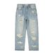 Men's Clothing Men's Retro Wide Leg Trousers Vibe High Street Fashion Washed Ripped Jeans Brand Design Casual Men's Clothing_mkmklike.com