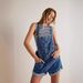 Large Size, Fat, Mm, Loose, Multi Pocket, Shoulder Strap, One-piece Jeans For Women_mkmklike.com