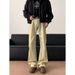 American High Street Yellow Mud Jeans Men's 2025 Summer Versatile Vibe Straight Leg Curved Knife Slightly Flared Pants_mkmklike.com