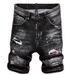 Men's Stretch Distressed Denim Shorts – Paint-Splatter Patchwork Design With Slim Fit & Breathable Fabric (Sizes 27-38, Multiple Colors)_mkmklike.com