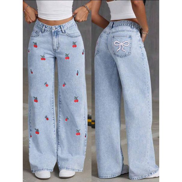 Summer Korean Style Retro Women's Jeans Loose Fit Slimming Wide Leg Floor Length Pants Solid Color England Style Fashion_mkmklike.com