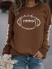 Women's Clothing new autumn game day print fashion sweater spot trend long sleeve_mkmklike.com