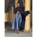 Women's Color Block Wide Leg Cropped Jeans Street Style Elastic Drawstring Pleated 2026 New Style Cross Border Independent Website_mkmklike.com