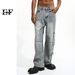 EF JEANS | 2023 New American Retro Street Niche Trendy Big Pocket Design Loose Tooling Jeans_mkmklike.com
