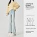 Light-colored American-style Flared Jeans For Women, New Spring Model, High-waisted, Slim-fit, Stretchy,_mkmklike.com