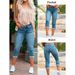 Women's Clothing Retro Style Skinny Jeans For Women High Stretch Solid Color Cropped Denim Pants For Formal & Casual For Women_mkmklike.com