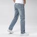 Men's Stretch Skinny Jeans Multi-Layered Design Slim Fit Blue Trousers Suitable For All Seasons_mkmklike.com