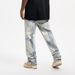 American High Street Retro Old And White Design Jeans Men's Trendy Brand High Street Ruffian Handsome Fried Street Slim Straight Pants_mkmklike.com