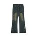 Nordmann European And American Retro High Buttoned Jeans For Men With Zipper Design, Niche Hip-Hop Street Style Slimming Long_mkmklike.com