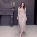 Women's Clothing solid color round neck slim fit long sleeve high waist long skirt suit for women_mkmklike.com