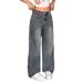 Women's Cross Border Trendy Jeans 2025 New Arrival Flowy, Loose Fit, High Waist, Slimming, Unique Long Pants_mkmklike.com