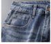 Men's Summer Blue Embroidered Denim Shorts Casual High-End Comfortable Fabric Trendy Five-Point Versatile Pants_mkmklike.com