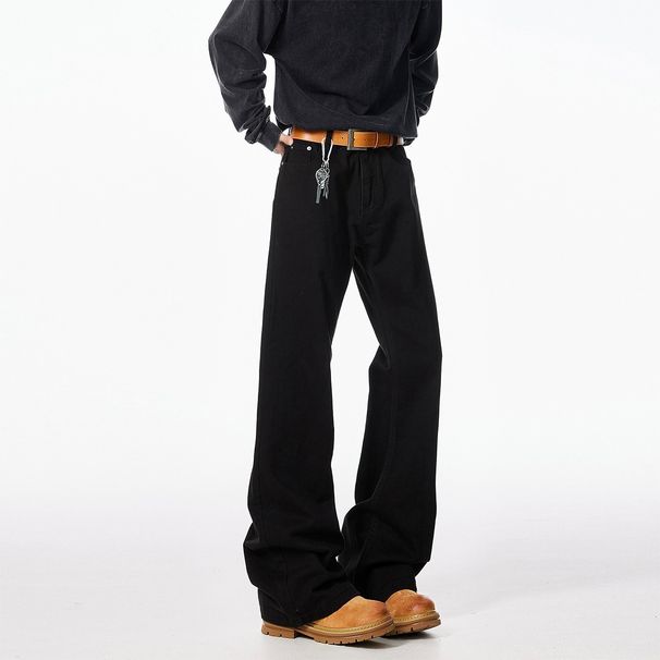 Parisian Bootcut Jeans – Classic Black Washed Denim With Slight Flare (S-3XL)_mkmklike.com