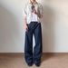 14oz Black Striped Raw Denim Jeans – Vintage Washed Straight-to-Flare Wide Leg Pants (S-XL, 80% Cotton, Retro A-Line Silhouette)_mkmklike.com