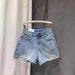 European Style Slim Fit High Waisted Ripped Wide Leg Denim Shorts Women's Frayed Edges a Line Hot Pants Trendy Summer 2026_mkmklike.com