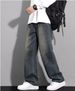 Men’s American Vintage Straight-Leg Jeans – Oversized Relaxed Fit Denim Pants For Casual & Streetwear (Retro Blue, Sizes S- To 3XL)_mkmklike.com