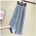 Women's High Waist Stretch Jeans – Korean Style Wide Leg Palazzo Pants With Elastic Band, Flowy & Flattering For Plus Size_mkmklike.com
