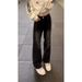 BOY Unique Design Versatile Men's Jeans Trendy Brand Wrinkled Vintage Washed Flared Slim Fit High Street Pants_mkmklike.com