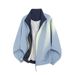 American-style Color-block Flight Jacket For Men, Spring Cleanfit Double-zipper Sports Jacket, Outdoor Three-proof_mkmklike.com