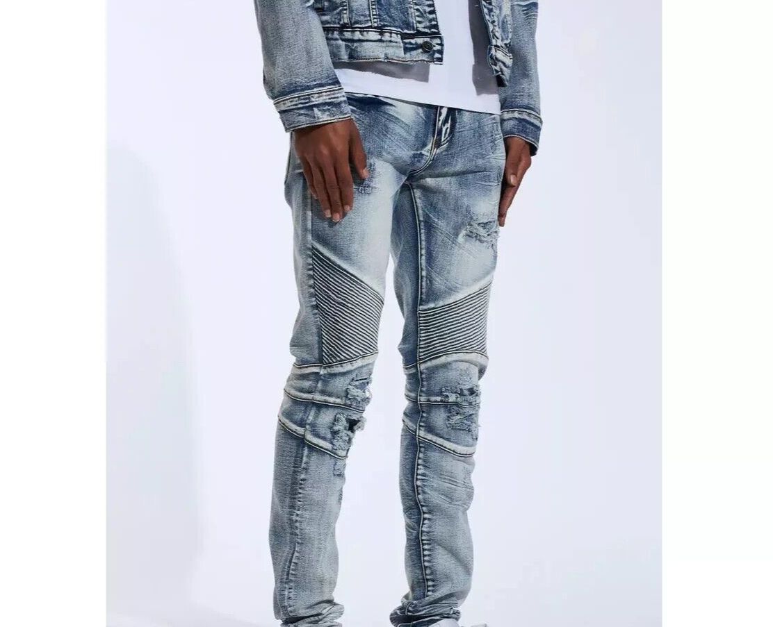 Men's Clothing new motorcycle men's small leg pants men's skinny jeans factory direct sales jeans men_mkmklike.com