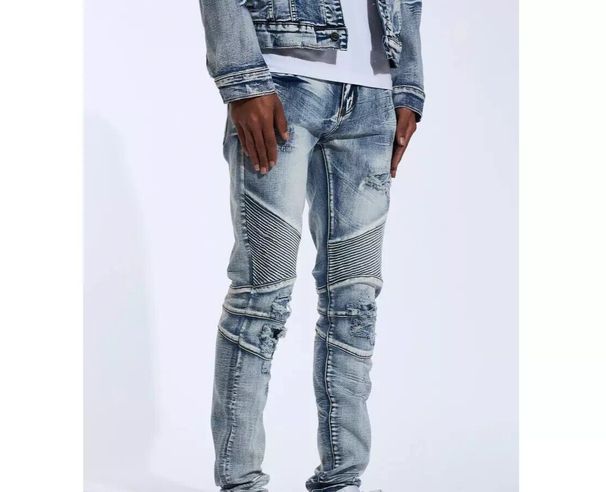 Men's Clothing new motorcycle men's small leg pants men's skinny jeans factory direct sales jeans men_mkmklike.com