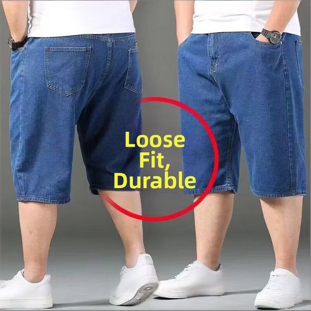 Men's Clothing Men's Summer Thin Denim Shorts Plus Size Straight Leg Loose Fit Wide Leg Riding Pants For Formal & Casual_mkmklike.com