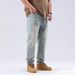 Spring And Summer American Retro Jeans Men's New Fat Plus Size Straight Jeans Men's Versatile Washed Long Pants_mkmklike.com