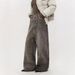 Vintage Washed Grey Wide-Leg Jeans – Unisex 90s Streetwear Denim With Distressed Details & Oversized Fit (Dropped Hem For Retro Styling)_mkmklike.com