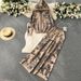 Fashion Suit For Women Spring And Autumn Ink Painting Jacquard Zipper Hooded Knitted Sweatshirt Two-Piece Set_mkmklike.com