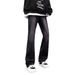Men's Clothing Black Gradient Flared Jeans High Street Style Straight Leg Slim Fit Long Pants Vibe For Men And Women Spring Collection Retro_mkmklike.com