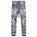 Men's Slim Fit Stretchy Jeans Casual Stylish Embroidered Multi Crafted Blue Trousers_mkmklike.com