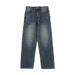 Men's Korean Style Distressed Straight Leg Jeans Loose Fit Casual High Street Retro Wide Leg Trousers_mkmklike.com