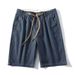 Men's Stretch Denim Shorts With Adjustable Drawstring - Summer 5-Inch Inseam Relaxed Fit Lightweight Casual (Sizes 28-36) Streetwear Essential_mkmklike.com