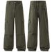 Men's Clothing & Archer0603 & American Trendy Stonewashed Loose Wide Leg Straight Cotton Paratrooper Green Workwear Jeans For Men_mkmklike.com