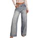 Women's High-Waisted Rhinestone Denim Trousers European American Style Wide Leg Jeans Wholesale Foreign Trade Hot Selling Item_mkmklike.com