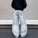 Vintage Washed Blue Straight-Leg Jeans – Retro Denim Pants With Distressed Details (Xs-Xxl) – Streetwear Style_mkmklike.com