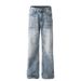 Men's Clothing Retro Men's Jeans Men's Gradient White Cat Whisker Trendy Brand Loose New Versatile Boys Pants_mkmklike.com