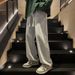 Men's Retro Straight Leg Jeans Loose Fit Solid Color Mid Waist Casual Trousers Autumn Winter High Street Versatile Long Pants_mkmklike.com