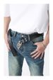 Men's Vintage Straight-Leg Jeans – Classic Fit, Old Ground White Wash, Micro-Distressed Detail_mkmklike.com
