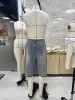 Men's Jeans Summer Casual Denim Shorts Knee Length Trendy Letter Embroidered Rhinestone Fashion Streetwear_mkmklike.com