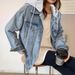 Women's Clothing Casual Denim Hooded Jacket – Loose Fit, Lightweight & Stylish For Spring & Fall (Black, Blue)_mkmklike.com