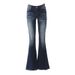 Women's Low-Rise Flared Jeans - Stretchy Bootcut Denim Pants, Slimming Retro Blue-Gray Wash, Y2K-Inspired Casual & Sexy Style (S-4XL)_mkmklike.com