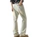 Men's Straight Fit Casual Jeans - Vintage Washed Tapered Denim Pants For Streetwear & Everyday Wear_mkmklike.com