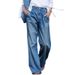 Women’s Clothing Nostalgic Jeans For Women New Style High Waist Slim Wide Leg Pants Loose Floor Sweatpants Denim Trousers_mkmklike.com