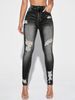Women's High-Waisted Stretch Ripped Jeans – Slim Fit Skinny Denim Pants With Distressed Details, Comfortable & Trendy Casual Trousers_mkmklike.com