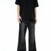 Men's Clothing Retro High Street Lightning Crack Washed Jeans Old Cat Whisker Loose Flared Pants Jeans_mkmklike.com