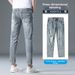Men's High-End Slim Fit Ripped Cropped Jeans 2024 Trendy Brand Skinny Jeans for Summer Versatile_mkmklike.com