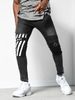 Men's Trousers With Holes And Polished White Slim Denim Trousers Fashionable Printed Small-legged Trousers For Men_mkmklike.com