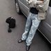 Men's Clothing Niche Pants Totem Faded Design Jeans High Street Retro Distressed Straight Pants_mkmklike.com